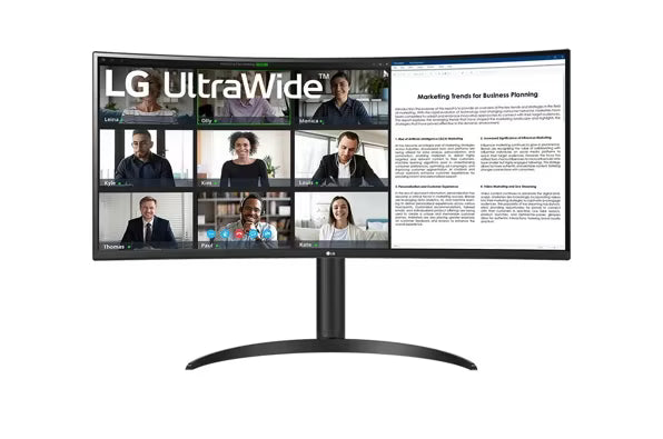 LG 34'' Curved UltraWide QHD IPS Monitor with Built-in Webcam, Speakers, & USB Type-C™ 34BR55QC